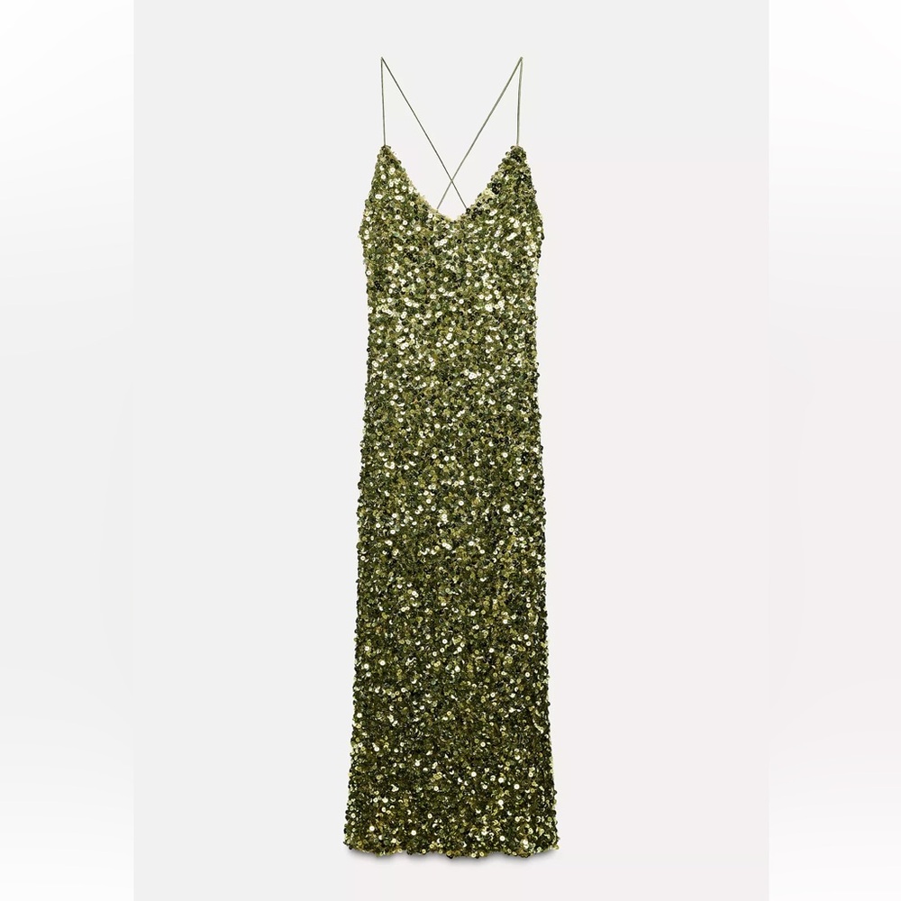 Elegant Green Sequin Dress